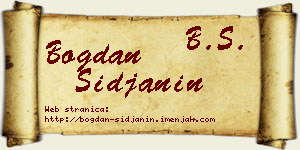 Bogdan Šiđanin vizit kartica